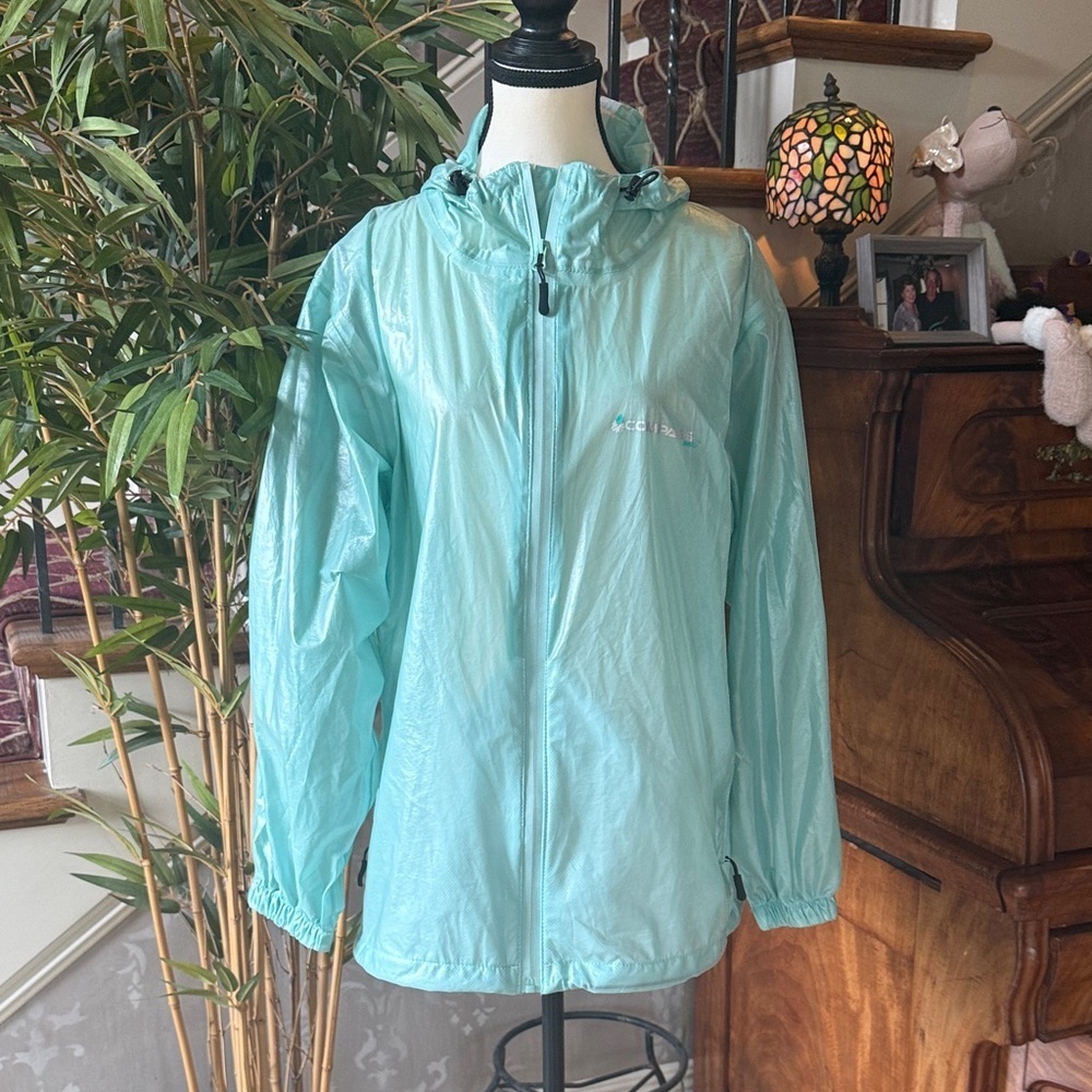 COMPASS 360 Hydro Seafoam Hooded Rain Jacket 🌧️ Sz C Large 🌧️Packable Breathable - Picture 2 of 8